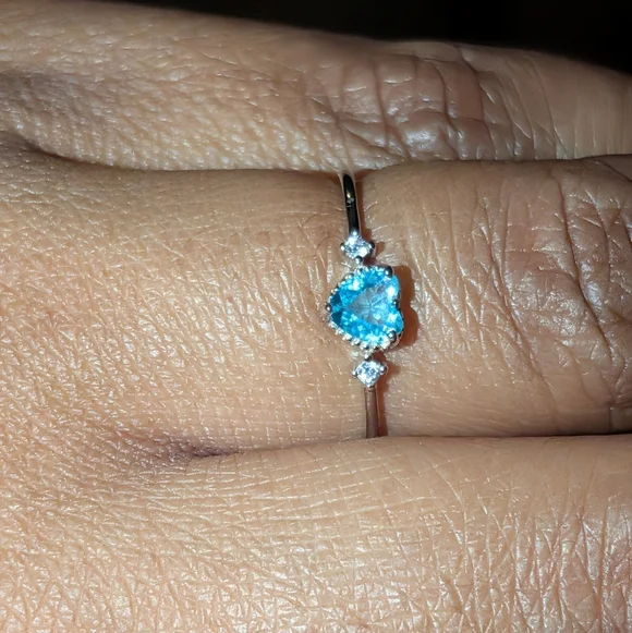 Stunning 925 Sterling silver promise ring sz 6 - Picture 5 of 17